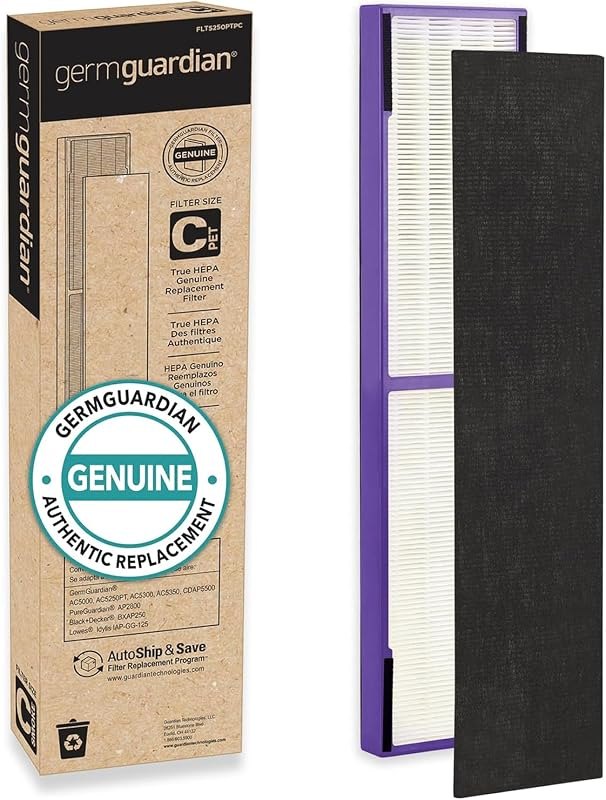 Germ Guardian FLT5250PT True HEPA Genuine Air Purifier Replacement Filter C, with Pet Pure Treatment for GermGuardian