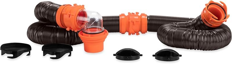 Camco RhinoFLEX RV Sewer Hose Kit with 4-in-1 Adapter, Caps, 20 Ft, 39741 — best rv Sewer hoses for sewer hoses
