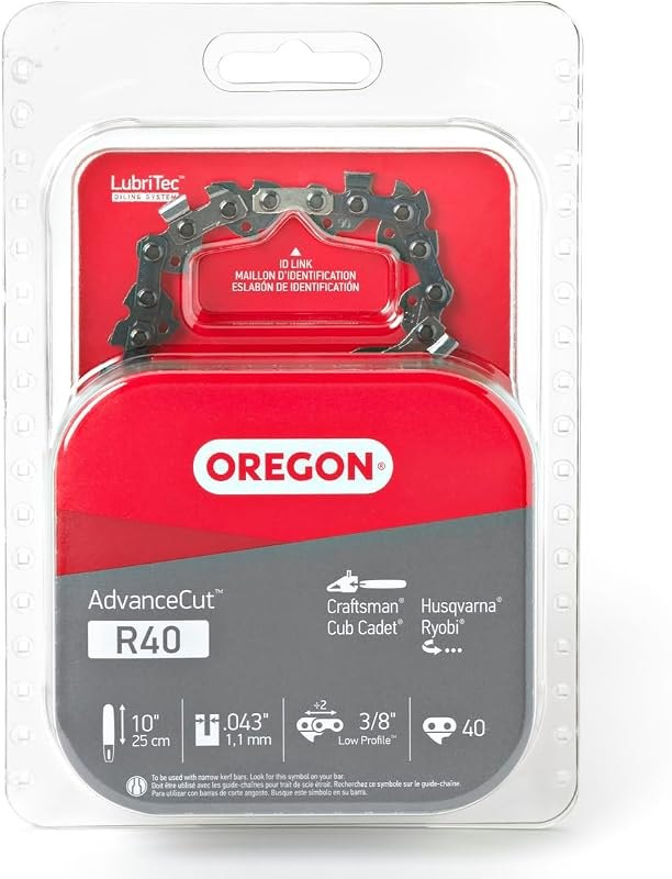 Oregon Chainsaw Chain for 10" Bar, 3/8" LP, .043" Gauge, 40 Drive Links — Chainsaw Chains for chainsaw chains