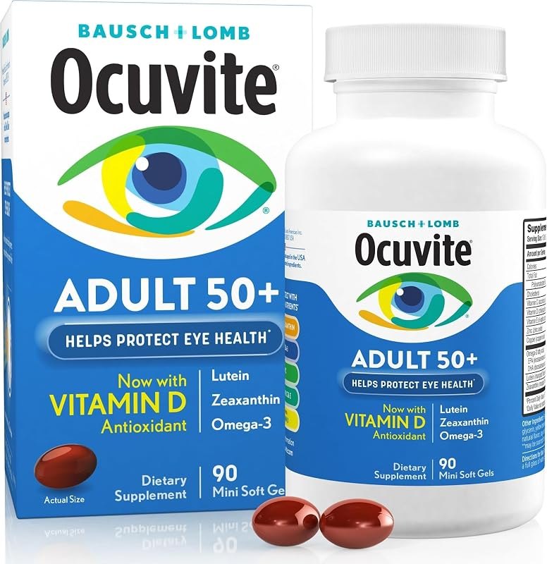 Ocuvite 50+ Eye Vitamins, Lutein & Zeaxanthin Supplement, 90 Softgels — Products to assist with care for agi for