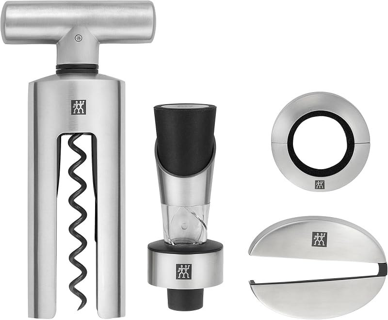 ZWILLING Sommelier 4-pc Wine Tool Set, 18/10 Stainless Steel — Stoppers and corkscrews. amazon for stoppers corkscrews