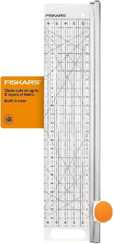 Fiskars 6" x 24" 2-in-1 Rotary Cutter for Fabric & Sewing Ruler — Vinyl, rotary cutters, and mats. hea for vinyl