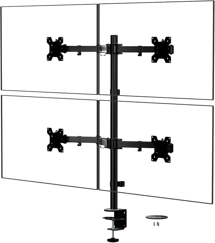 WALI Quad Monitor Desk Mount for 13-32 inch Computer Screens, 22lbs per Arm — best computer monitor arm for computer