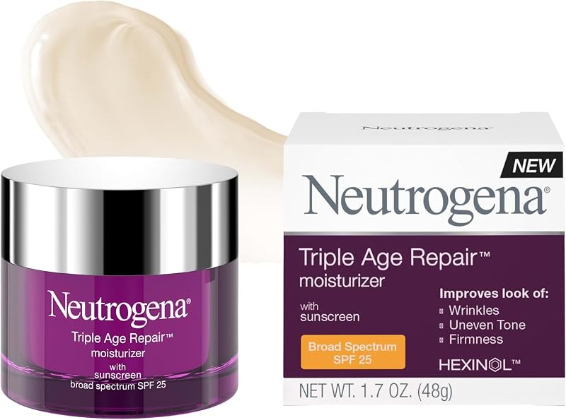 Neutrogena Triple Age Repair Face Moisturizer, SPF 25, 1.7 fl. oz — Serums and balms for reactive skin. for serums