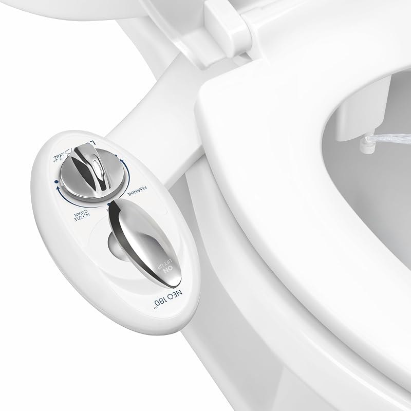 LUXE Bidet NEO 180 - Non-Electric Bidet Attachment for Toilet Seat, White