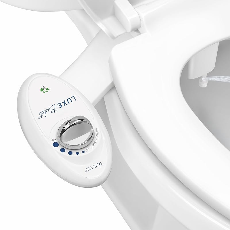 LUXE Bidet NEO 110 - Non-Electric Bidet Attachment for Toilet Seat, White
