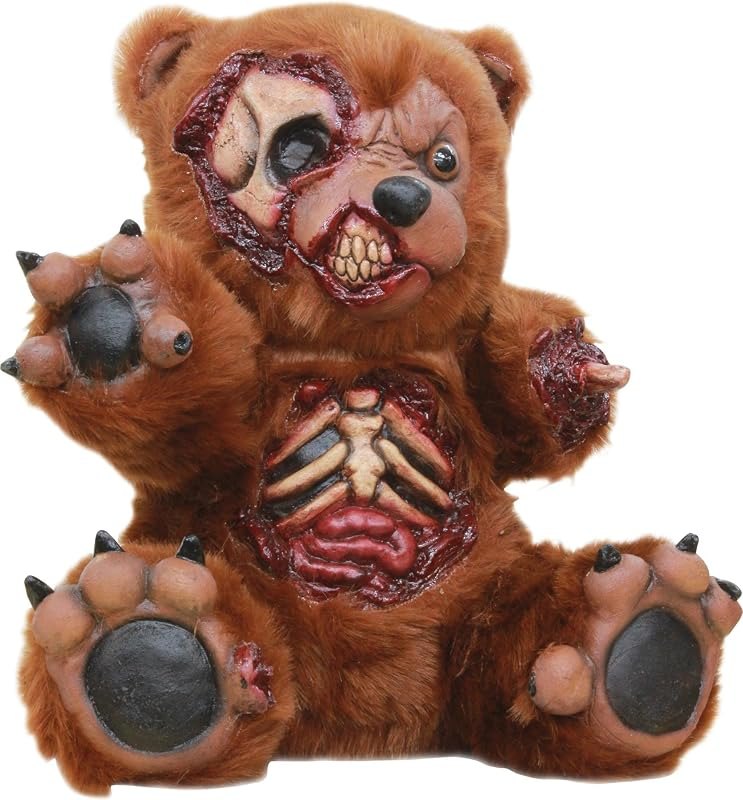 Ghoulish Productions -Bad Teddy Bear Zombie Decorative 33cm - Horror Cute, brown, estándar — The best Halloween