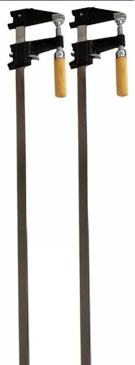 Set of 2-18" Steel Bar Clamp with Metal Ratcheting System and Quick Release Suitable for a Wide Range of Woodworking