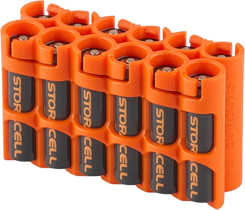 Storacell by Powerpax AAA Battery Storage Caddy, Orange, Holds 12 Batteries (Not Included) — best white spare battery