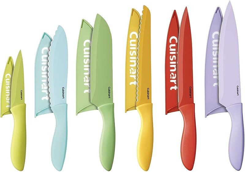 Cuisinart 12-Piece Kitchen Knife Set, Advantage Color Collection with Blade Guards, Multicolored, C55-12PCER1 — best