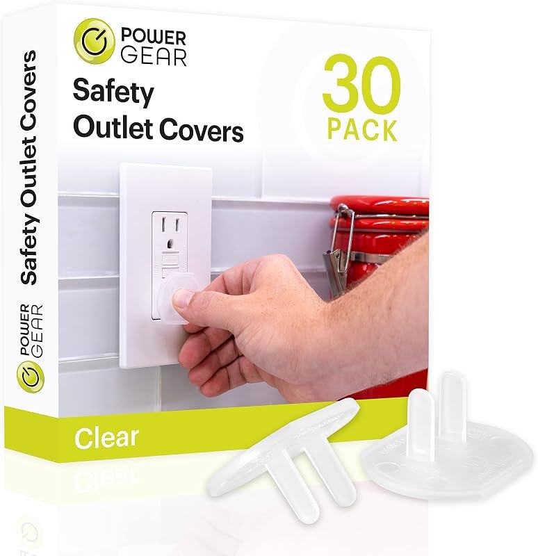 Power Gear Electrical Outlet Baby Proof Covers, 30 Pack, Clear — outlet covers baby for outlet covers baby