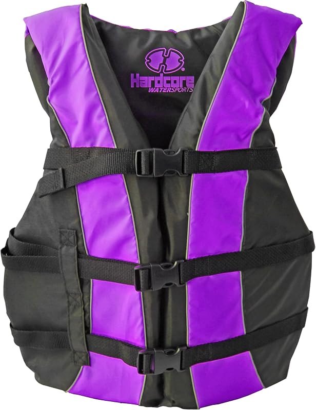 Hardcore Life Jacket Paddle Vest; Coast Guard Approved Type III PFD Life Vest Flotation Device; Jet ski, Wakeboard