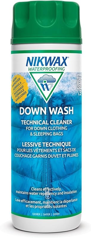 Nikwax Down Wash, 300ml, Detergent for down jackets and sleeping bags, outdoor apparel, clean, care, protect — Stain