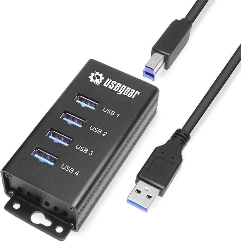 USBGear 4 Port USB Hub 3.2 Gen 1 — Small computing add-ons: hubs, stand for small computing add ons