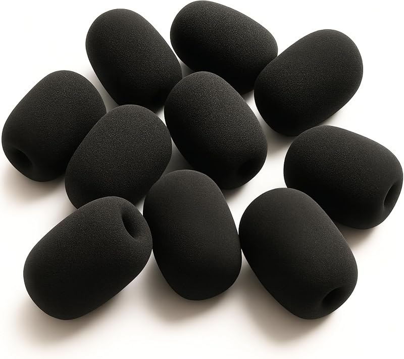 Universal Headsets Foam Microphone Windscreens - 10 pk, Mic Covers for BlueParrot B250, B350, B450, B550, C400