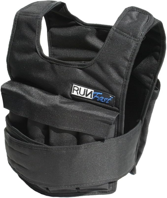 RUNmax Pro Weighted Vest 12lbs/ 20lbs/ 40lbs/ 50lbs/ 60lbs with Shoulder Pads Option — adjustable weighted vest for
