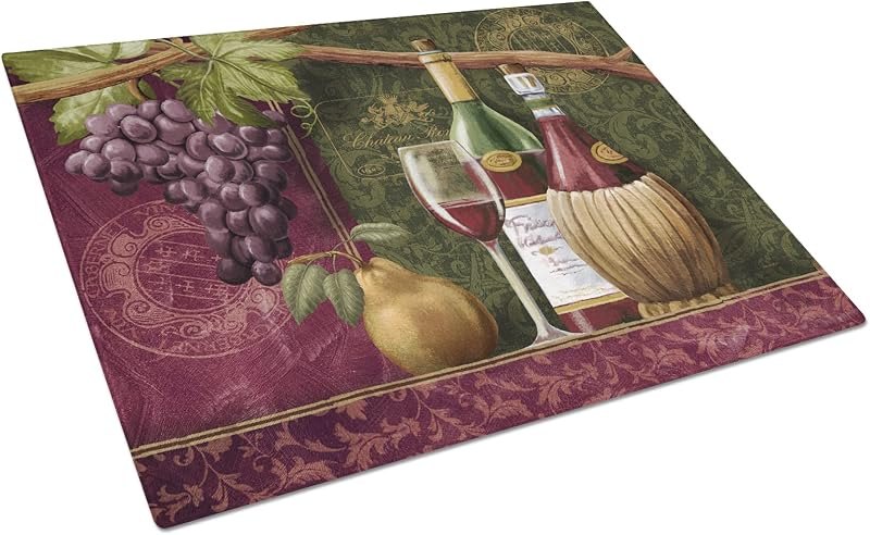 Caroline's Treasures PTW2044LCB Wine Chateau Roma Glass Cutting Board Large Decorative Tempered Glass Kitchen Cutting