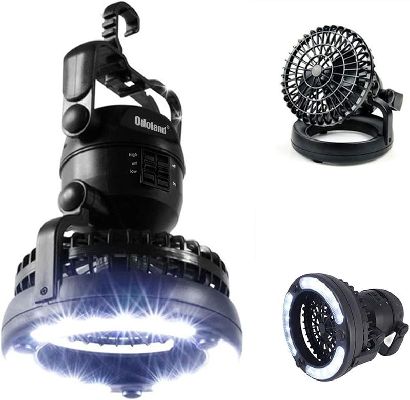 Odoland Portable LED Camping Lantern with Ceiling Fan - Hurricane Emergency — Camping, hiking, and backyard gear t for