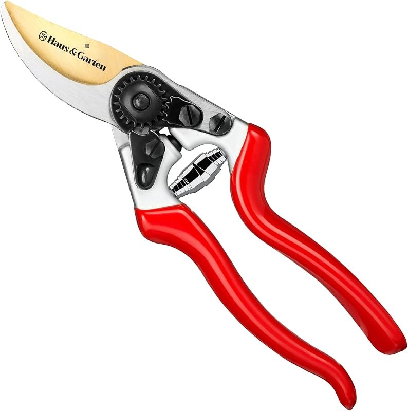 Haus & Garten EnduroPRO Ergonomic Bypass Pruners - Professional Titanium Garden Shears - Heavy Duty Hand Pruning