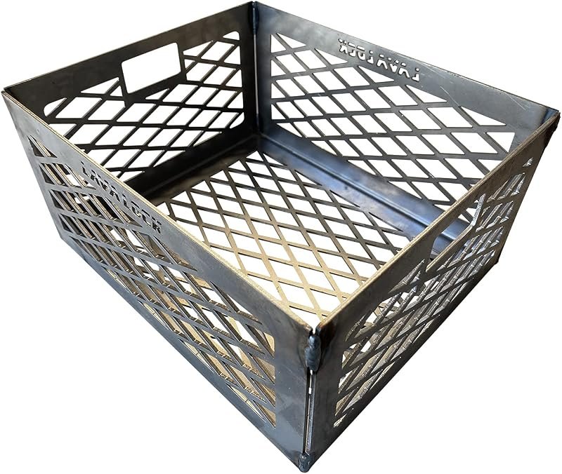 Total Control ® BBQ Charcoal Basket smoker pit fire box basket 12 x 10 x 6 Laser Cut - HEAVY DUTY — best smoker boxes