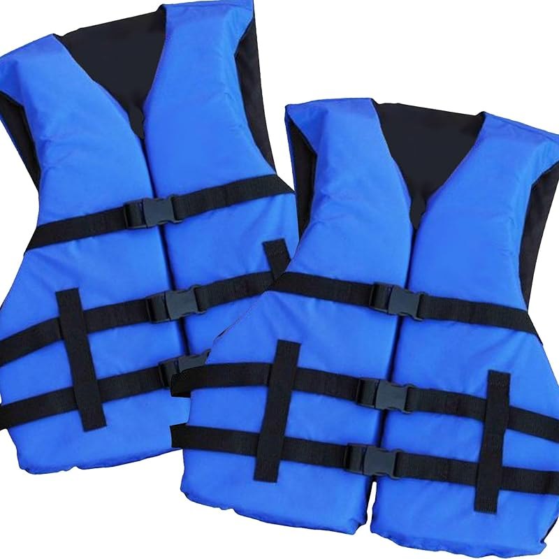 2 Pack Life Jacket Paddle Vest; Coast Guard Approved Type III PFD Life Vest Flotation Device; Jet ski, Wakeboard