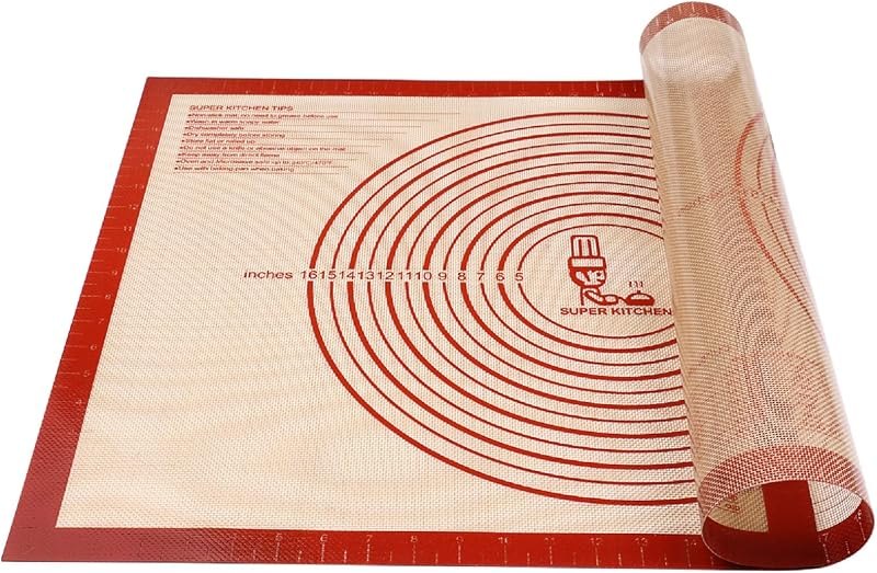Non-slip Silicone Pastry Mat Extra Large Measurements 28''x 20'' Baking Mat — perforated baking mat for silicone