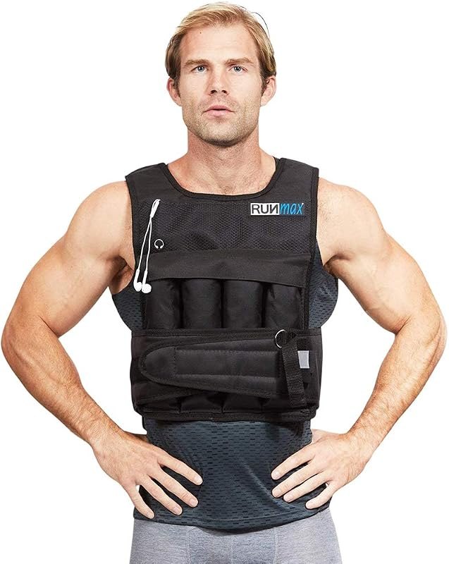 RUNmax 20LBS - 150LBS Adjustable Weighted Vest Wtih Shoulder Pads Option for Men and Women — Weighted vest for walking
