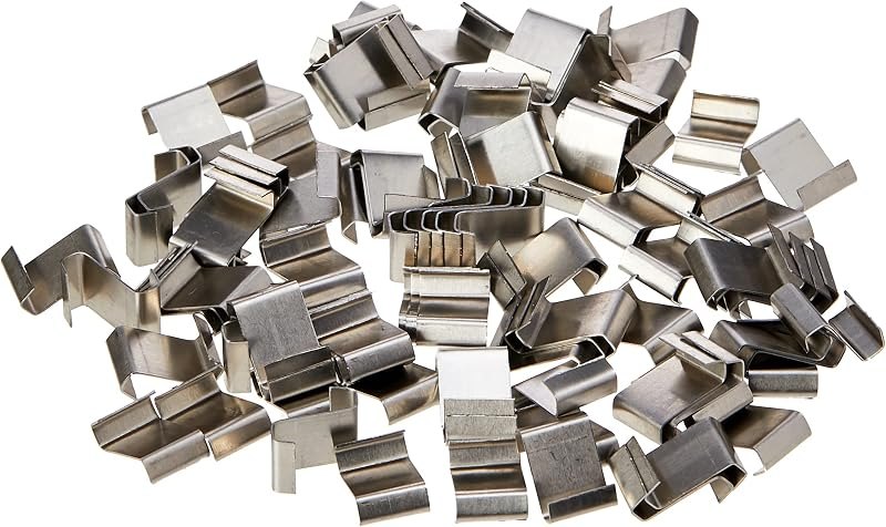 Merriway® BH03660 Greenhouse Glazing Clips, Stainless Steel, Z-Lap Type - Pack of 100 — best greenhouse plant clips