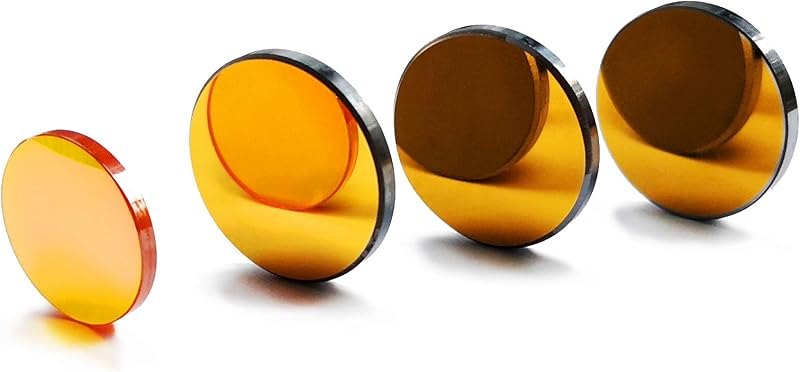 CNCOLETECH Si Mirror 25mm x3pcs + Znse Focus Lens Dia: 20mm FL: 50.8mm/2" x1pcs for CO2 Laser Engraving Cutting
