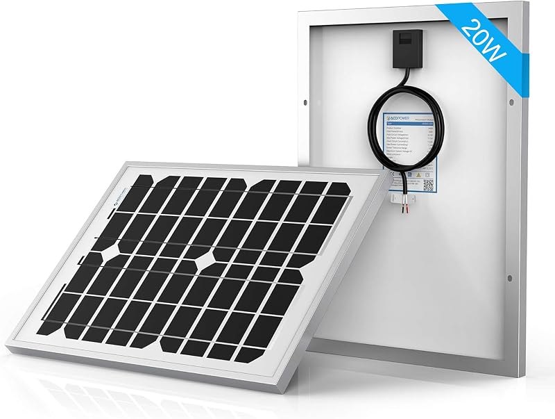 ACOPOWER 20W Mono Solar Panel,Waterproof Built-in Blocking Diode Small Solar Panels — solar panels for solar generators