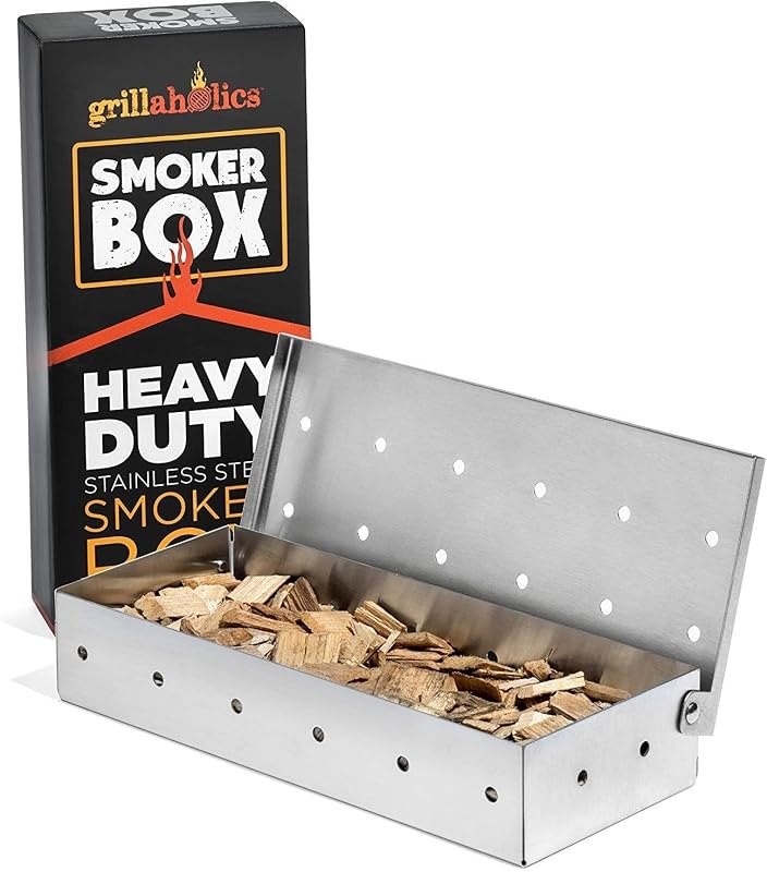 Grillaholics Stainless Steel Wood Chip Smoker Box for Gas & Charcoal Grills — best bbq smoker boxes for bbq smoker boxes
