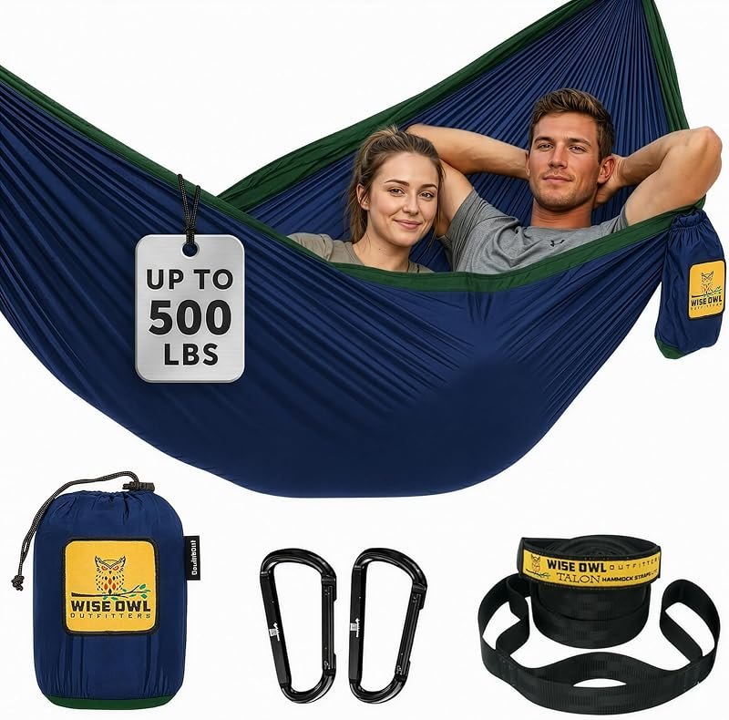 Wise Owl Outfitters Hammock for Camping Double Hammocks Gear for The Outdoors Backpacking Survival or Travel -