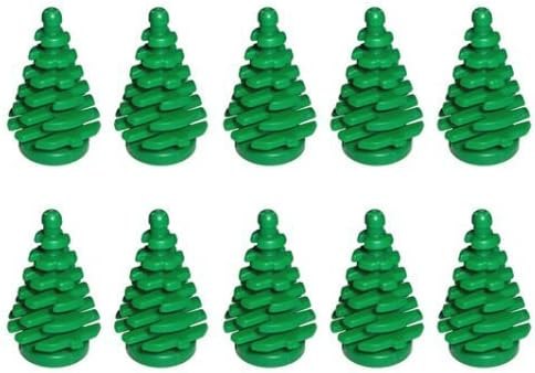 LEGO NEW 10 pcs GREEN PINE TREE SMALL 2x2x4 Plant Christmas City Town Building Forest Greenery Foliage Train Pack set
