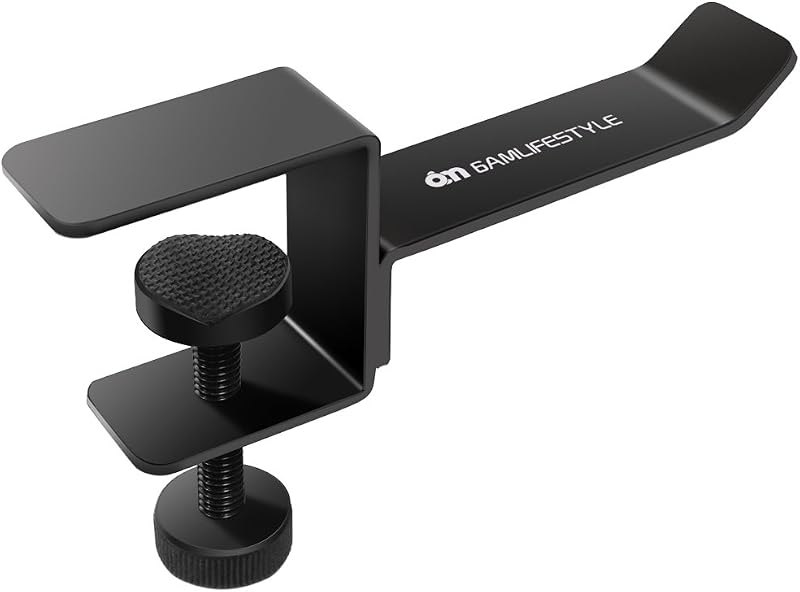 6amLifestyle Headphone Headset Holder Hanger, Universal Metal Gaming Headphones Stand Mount Under Desk Hook Clip with
