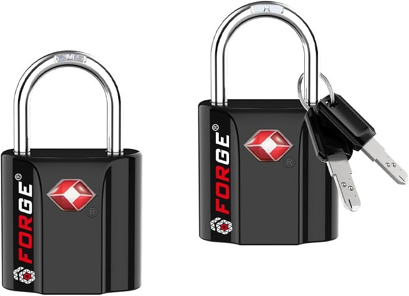 OX 1'' Wide 1.8'' Tall, TSA Approved Luggage Locks: Key Locks for Travel. Ultra Secure Dimple Key Travel Locks Alloy