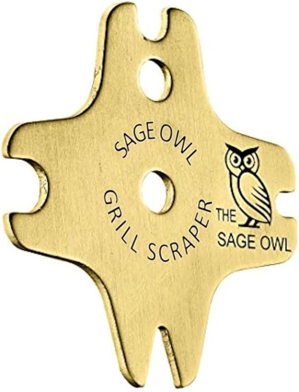 Sage Owl Bristle-Free Brass BBQ Grill Scraper — bbq replacement filter for bbq replacement filter