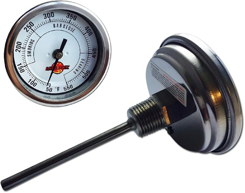 Long Stem Thermometer for Insulated BBQ smoker Cabinet 3in face 4 in stem — best bbq thermometer for bbq thermometer