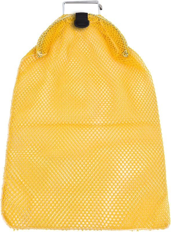 Trident Galvanized Wire Handle Mesh Gear and Game Bags with D-Ring (Large, Yellow 18" x 30") — Game bags, cams, and