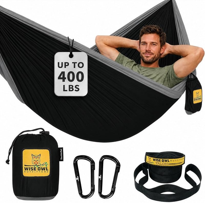 Wise Owl Outfitters Hammock for Camping Single Hammocks Gear for The Outdoors Backpacking Survival or Travel -