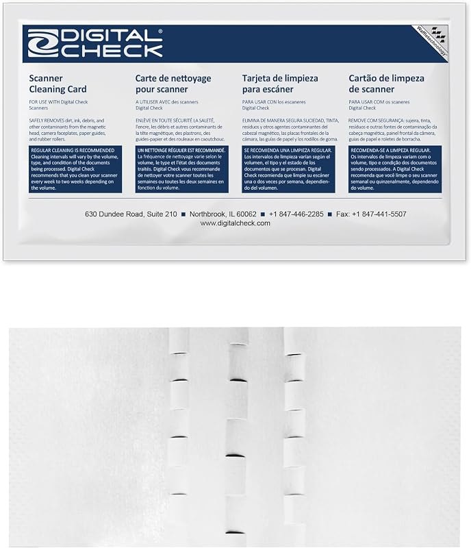 Digital Check Waffletechnology® Cleaning Cards for Check Scanners (15 Pack) — Maintenance tools like antivirus sca for