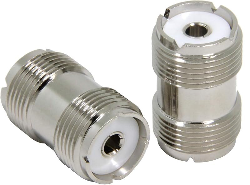 Ancable 2-Pack SO-239 / PL-259 UHF Female to Female Coax Cable Barrel Adapter Connector PL259 Coupler Plug for CB HAM
