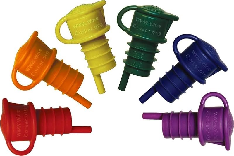Haley's Corker Pride Pack 5-in-1 Wine Aerator, Stopper, Pourer, Filter and Re-Corker (6-Pack) — wine pourer for vacuum