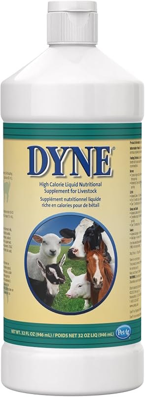 PetAg Dyne High Calorie Liquid Nutritional Supplement for Livestock - 32 oz - Includes Added Vitamins - Excellent for