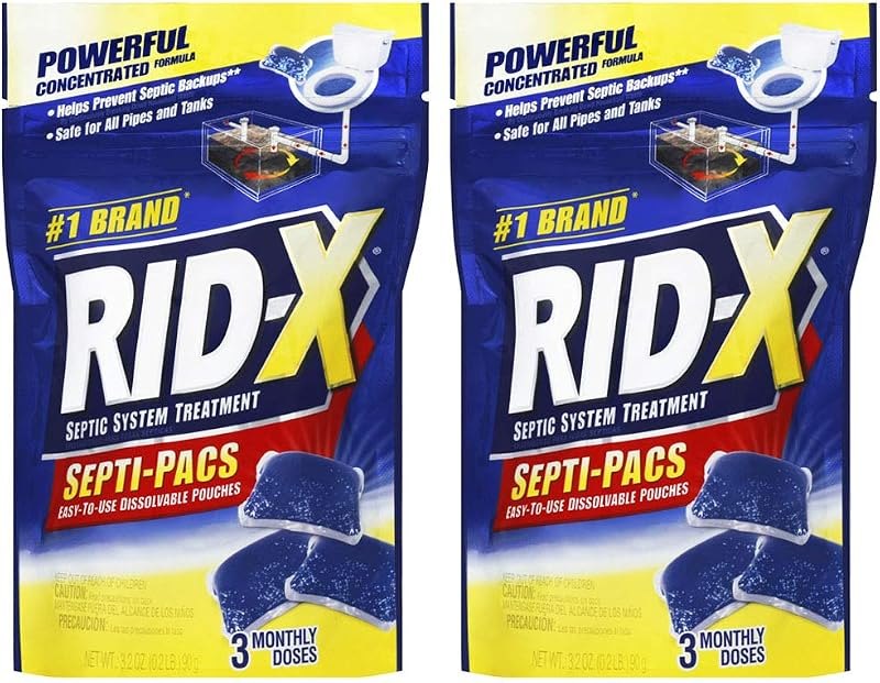 RID-X Septic Treatment, 3 Month Supply of Septi-Pacs, 3.2 oz (Pack of 2) — Septic Treatments amazon for septic
