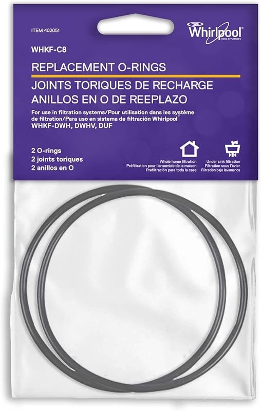 Whirlpool Genuine Parts O-Ring WHKF-C8 for Home Water Filtration System, 3.72 Inch in Diameter, Designed to Seal Water