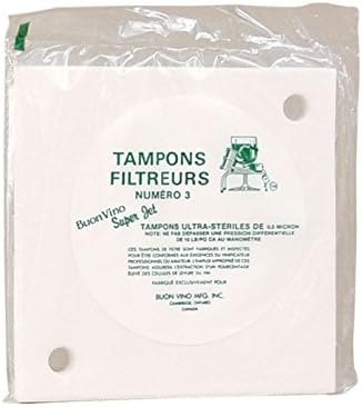 Buon Vino Super Jet Wine Purifier Filter Pads 5-Count (Pack of 3), #3 Sterile Filters for Sediment, Home Brewing