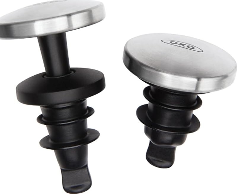 OXO Steel Leakproof Expanding Wine Stopper, 2-Pack — Stoppers and corkscrews. amazon for stoppers corkscrews