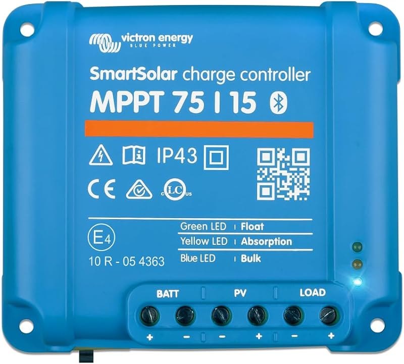 Victron Energy SmartSolar MPPT Solar Charge Controller 75V, 15A, 12/24V — best solar charge controllers for solar