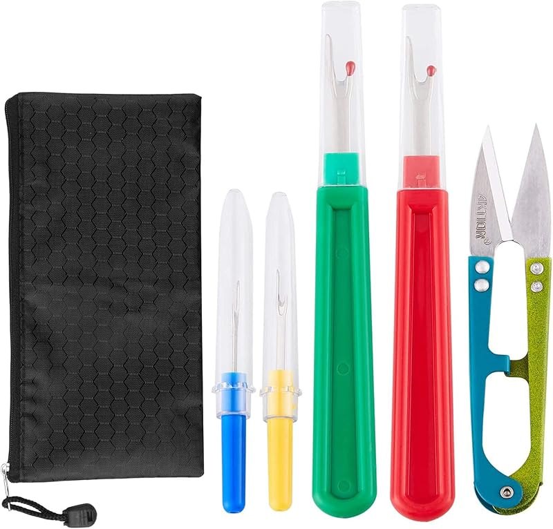 Seam Ripper and Thread Remover Kit,2 Big and 2 Small Sewing Stitch Thread Unpicker and 1 Sewing Trimming Scissor