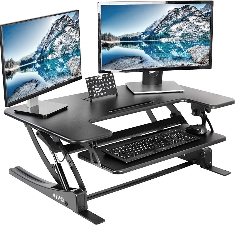 VIVO Black 36 in Standing Desk Converter, DESK-V000V — best standing desk riser for standing desk riser